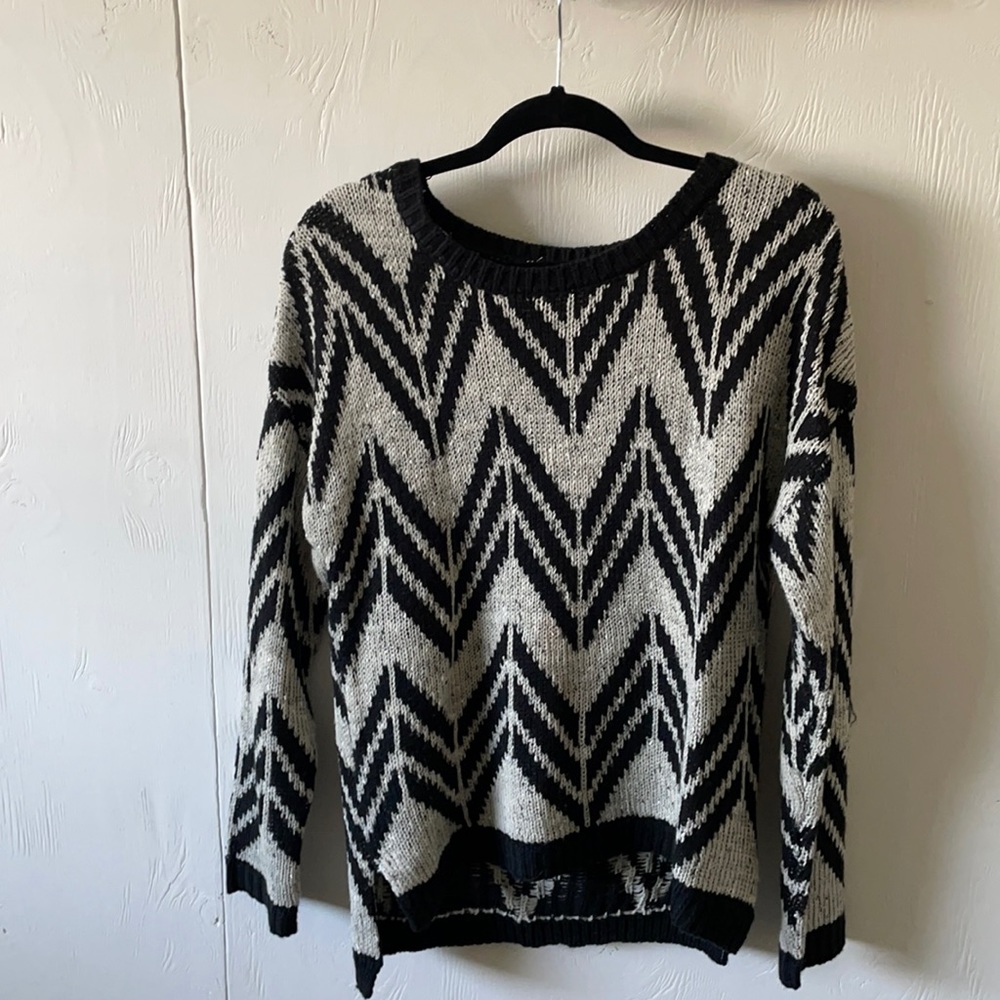 Black and cream knit sweater